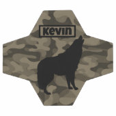 Modern Bruin Camo Zwart Wolf Silhouet Monogram | Voetbal (Enkel)
