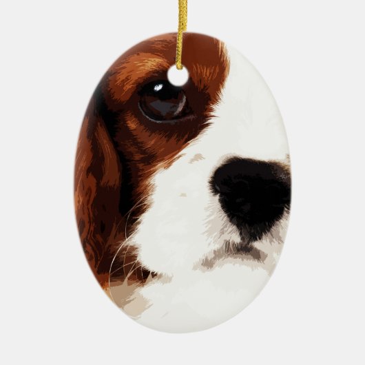 modern bruin Cavalier King Charles Spaniel Keramisch Ornament (Voorkant)