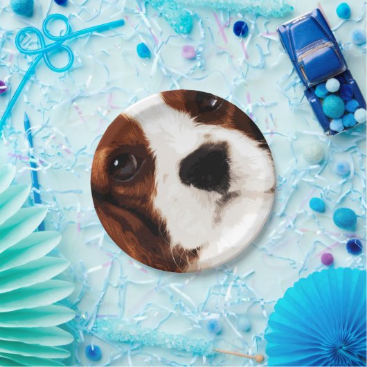 modern bruin Cavalier King Charles Spaniel Papieren Bordje (Feest)