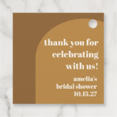 Modern bruin Chic Custom Vrijgezellenfeest Dank u Bedankjes Labels (Achterkant)