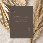 Modern Bruin Elegant Monogram Bruiloft Save The Date