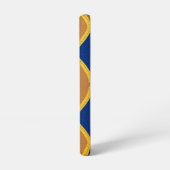 Modern Bruin en Blauw Geometrisch Patroonontwerp Samsung Galaxy Hoesje (Linkerkant)