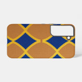 Modern Bruin en Blauw Geometrisch Patroonontwerp Samsung Galaxy Hoesje (Achterkant horizontaal)