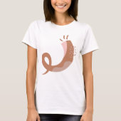 Modern Bruin en Roze Jom Kippur Shofar T-shirt (Voorkant)