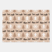 Modern bruin en wit winter thema patroon inpakpapier vel (Voorkant 3)