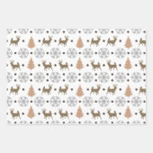 Modern bruin en wit winter thema patroon inpakpapier vel (Voorkant)