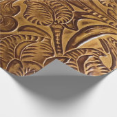 Modern bruin geboost kunstleder cadeaupapier (Hoek)