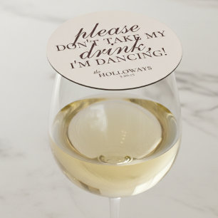 Modern Bruin Gepersonaliseerde Cocktail Uur Weddin Ronde Kartonnen Onderzetter