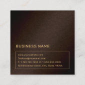 Modern bruin goudmonogram - Aangepast monogram - P Vierkante Visitekaartje (Achterkant)