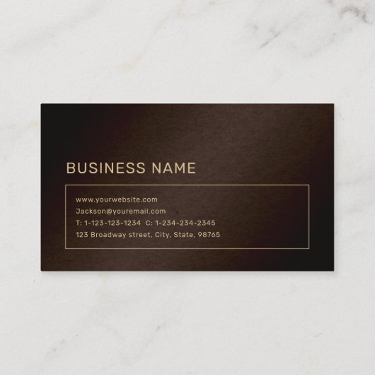 Modern bruin goudmonogram - Aangepast monogram - P Visitekaartje (Achterkant)