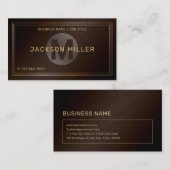 Modern bruin goudmonogram - Aangepast monogram - P Visitekaartje (Voorkant / Achterkant)