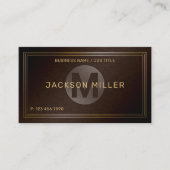 Modern bruin goudmonogram - Aangepast monogram - P Visitekaartje (Voorkant)