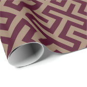 Modern bruin Grieks sleutel geometrisch patroon mo Cadeaupapier (Rol Hoek)