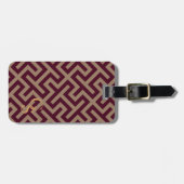 Modern bruin Grieks zeer belangrijk geometrisch Bagagelabel (Voorkant horizontaal)