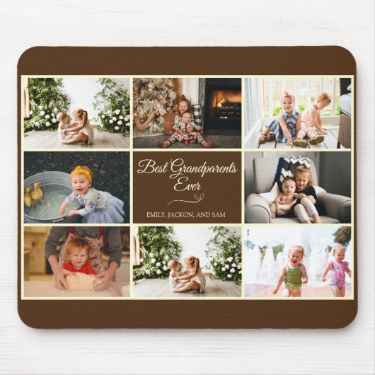 Modern Bruin Grootouder Jubileum Fotocadeau Muismat (Voorkant)