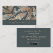 Modern bruin houtskool grijs bladpatroon visitekaartje (Voorkant / Achterkant)