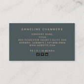 Modern bruin houtskool grijs bladpatroon visitekaartje (Achterkant)