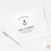 Modern bruin kaarslogo-label vierkante sticker (Envelop)
