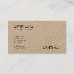 Modern bruin Kraft Paper Professional elegant Visitekaartje
