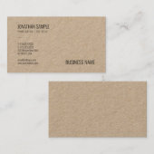 Modern bruin kraftpapier professioneel elegant visitekaartje (Voorkant / Achterkant)
