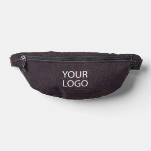 Modern bruin leder Business Logo Naam Heuptasje