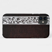 Modern bruin leder Case-Mate iPhone case (Achterkant (horizontaal))