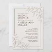 Modern bruin loof omtrek bruiloft Vrijgezellenfees Kaart (Voorkant)