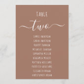 Modern bruin met witte script zitplaatskaart (Achterkant)