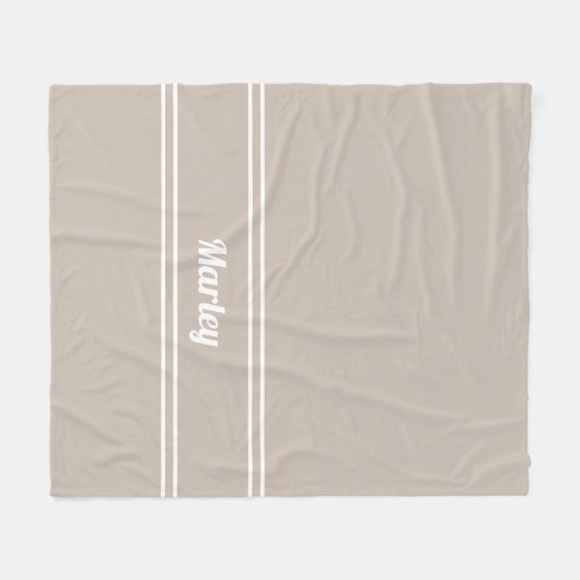 Modern bruin, minimale naam, monogrammed Script be Fleece Deken (Voorkant (Horizontaal))