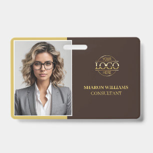 Modern Bruin Minimalistisch Bedrijfs Personeelskaa Badge