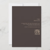 Modern Bruin Monogram All in One Trouwfeest Kaart (Achterkant)