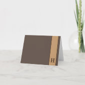 Modern bruin persoonlijk Man — Stationery Monogram Bedankkaart (Voorkant)
