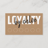 Modern bruin punch script klantenkaartje (Voorkant)