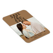 Modern Bruin Save the Date Trouwfoto Magneet (Rechterzijde)
