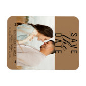 Modern Bruin Save the Date Trouwfoto Magneet (Horizontaal)
