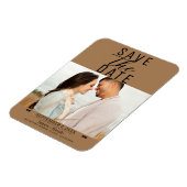 Modern Bruin Save the Date Trouwfoto Magneet (Linkerzijde)