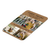 Modern Bruin Save the Date Wedding 3 Foto's Magneet (Linkerzijde)
