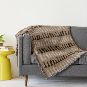 Modern bruin schaakstuk spelpatroon deken