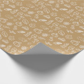 Modern Bruin Schattige Doodle Patroon Herfst Thank Cadeaupapier (Hoek)