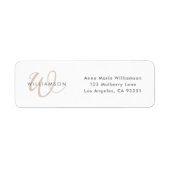 Modern Bruin Schreef Monogram Etiket (Voorkant)