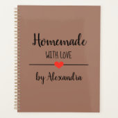 Modern bruin script naam recept Avery Mini Multoma Planner (Voorkant)