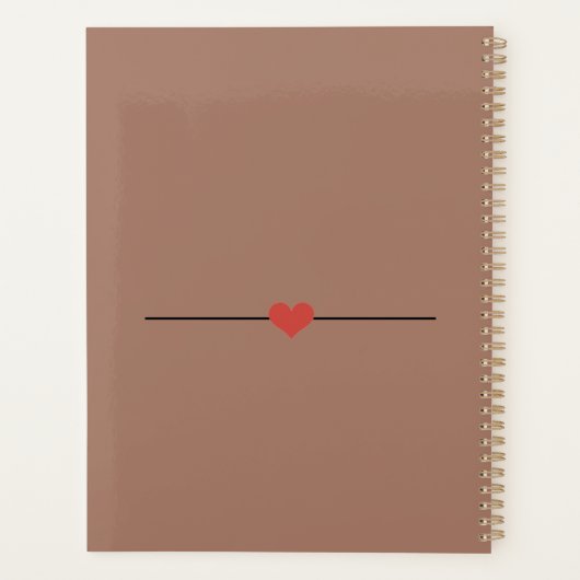 Modern bruin script naam recept Avery Mini Multoma Planner (Achterkant)