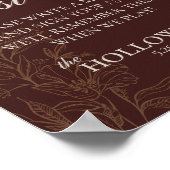 Modern Bruin Spelen Kaart bruiloft gastenboek Poster (Hoek)