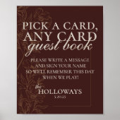 Modern Bruin Spelen Kaart bruiloft gastenboek Poster (Voorkant)
