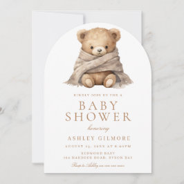 Modern bruin teddybeer Baby shower Kaart