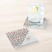 Modern bruin terrazzo monogram glazen onderzetter (Schuin)