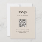Modern Bruin Trendy Mix Match Wedding QR-code RSVP Kaartje (Voorkant)