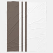 Modern Bruin Tweeling Wit Racing Strepen Kleur Blo Fleece Deken (Voorkant)