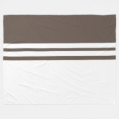 Modern Bruin Tweeling Wit Racing Strepen Kleur Blo Fleece Deken (Voorkant (Horizontaal))