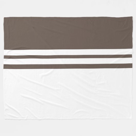 Modern Bruin Tweeling Wit Racing Strepen Kleur Blo Fleece Deken (Voorkant (Horizontaal))